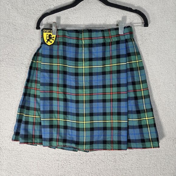 Sport Kilt Pleated Plaid Kilt Women’s Size M Heritage Mini Skirt Dark Academia - Picture 1 of 11